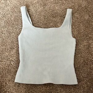 light blue crop top